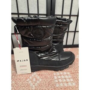 Pajar Canada Women Waterproof Snow Boots Black Quilted Puffer Winter Boots NEW